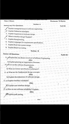 #degree 3rd sem bca SE- Software Engineering question paper 2025 #