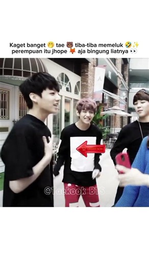 jhope 🦊kaget 🤭 liat 👀 tae 🐻 tiba-tiba meluk perempuan ✨‼️