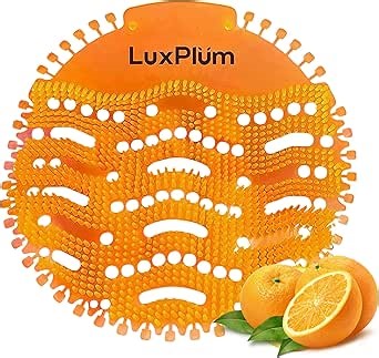 Urinal Screens Deodorizer 10 Pack Long-Lasting Orange Scent, Splash Control Urinal Mats Odor Eliminator for Wet & Dry Urinals Bathroom Freshener, Toilet Deodorizer, Urinal Cakes