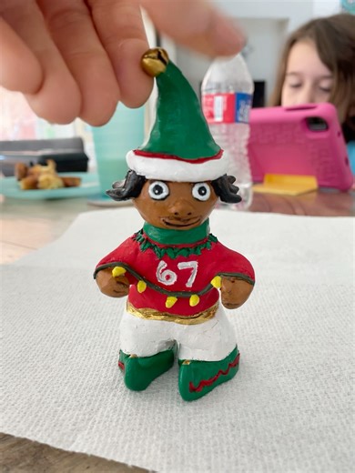 My 67 Christmas Elf made of clay is complete!! #polymerclay #67christmaself #67elf #2025