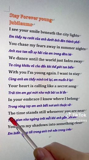 Stay Forever Young Lyrics: A Relaxing English Study