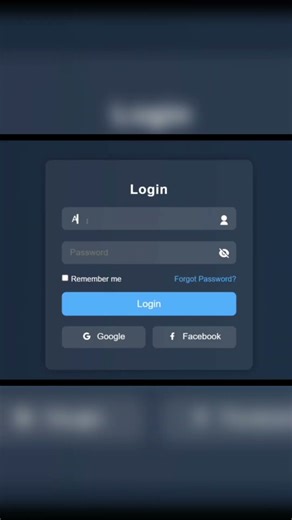 Login Form UI Design Using HTML CSS JS | Clean & Professional UI #coding #htmlcss #viral #shorts