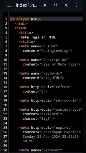 Meta Tags in HTML #metatags #html #beginners #coding