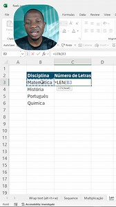 128K views · 1.9K reactions | Aprenda a contar o número de caracteres no Excel usando a fórmula LEN. | Excel para Estágio | Facebook