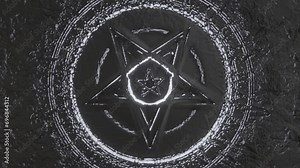 Pentagram wicca star esoteric occult spiritual and black magic symbol. Pentacle neon star amulet satanic pentagram Stock Video