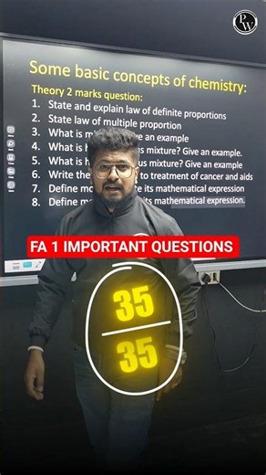 1st PUC Chemistry Most Important Questions for FA 1🔥 #shorts #shortsfeed