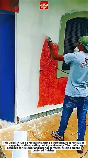 Amazing Wall Texture Spray Gun Technique | Fast Exterior Painting Method