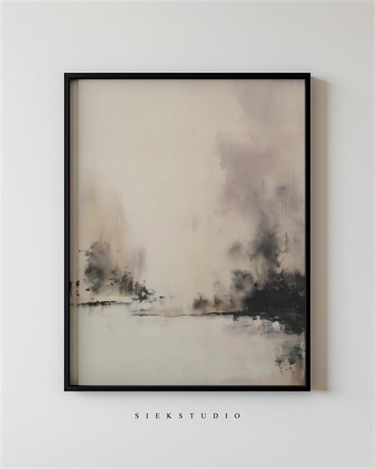 Beige Black Abstract Landscape, Minimalist Neutral Wall Art Printable Modern Artwork for Contemporary Bedroom or Gallery Wall 528 - Etsy