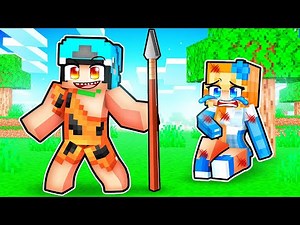 Playing Minecraft as a PROTECTIVE CAVEMAN DINOSAUR!