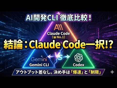 Claude Code, Gemini CLI, Codexの比較