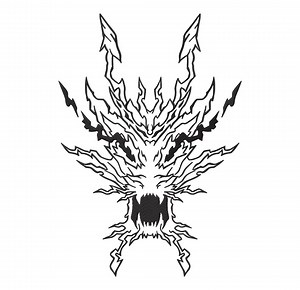 Anime Dragon Embroidery Design | Fantasy Line Art Creature Pattern - Etsy