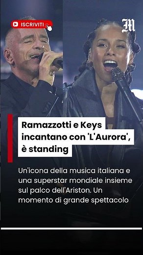 Ramazzotti e Keys incantano con 'L'Aurora', è standing