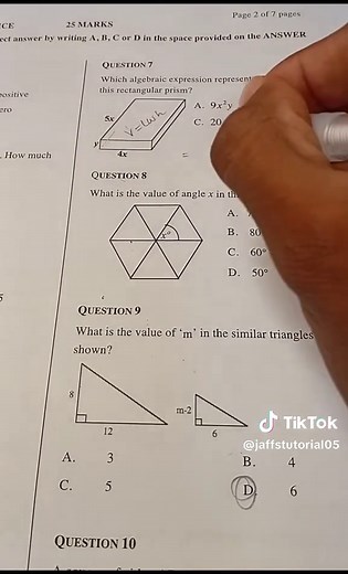 Grade 10 Math Exam Practice: Question 7 Explained