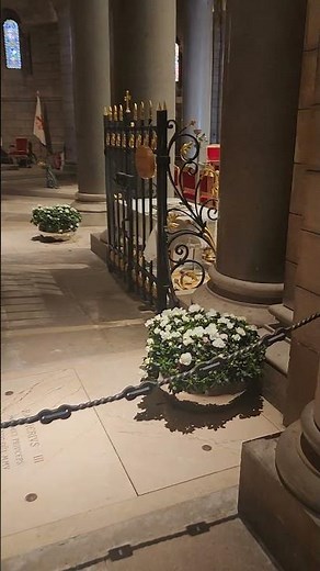 Princess Grace Kelly and Prince Rainier burial ground inside the cathedral in Monaco.