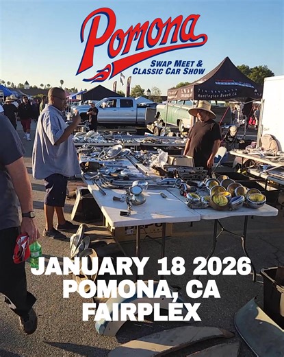 Rev up your engines! Join us at The Pomona Swap Meet & Classic Car Show on Jan 18, 2026 Buy or sell a classic car Find your dream ride among thousands of vintage vehicles! Will you drive away in style? | Pomona Swap Meet