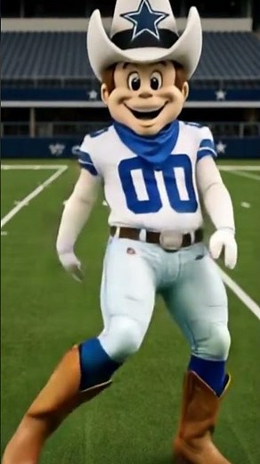 Dallas Cowboys Mascot Rowdy Dancing Blueprint Supreme