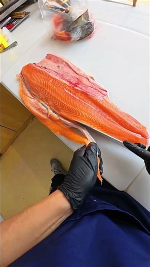 Salmon Butchering Skills! 🔪 #satisfying