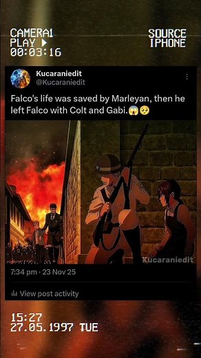 Falco's life was saved by Marleyan, then he left Falco with Colt and Gabi.😱🥺 #aotedit #short #viral