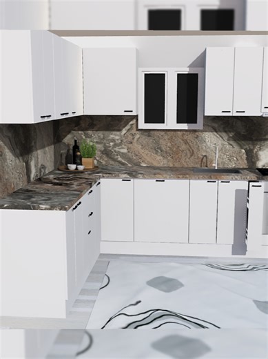 3D Vizualizacija kuhinje po mjeri i želji kupca. #beforeandafter #sketchup3d #dizajnenterijera #kuhinja #plocastinamestaj