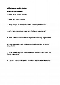 Abiotic and Biotic factors | Teaching Resources