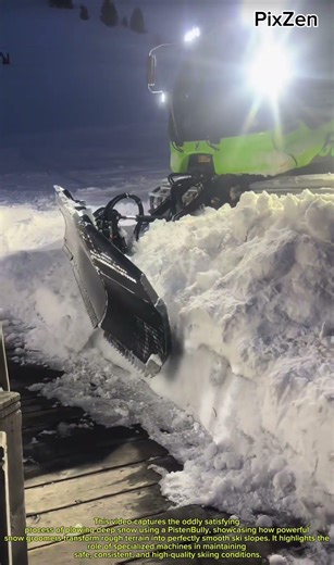 Oddly Satisfying Plowing DEEP Snow with a Pisten Bully: How Snow Groomers Create Perfect Ski Slopes