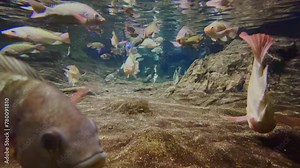 Beautiful fish swimming gracefully in various aquatic environments