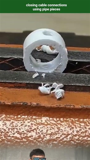 closing cable connections using pipe pieces