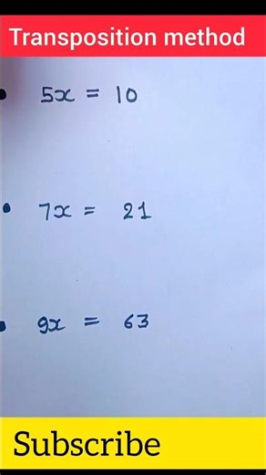 Transposition Method Easy😱 transition method💯 solve linear equations #maths #transposition #shorts