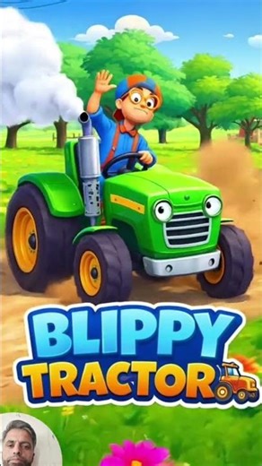 Blippi Drives BIG Green Tractor! 🚜😄 #shorts