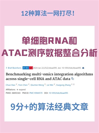 单细胞RNA和ATAC测序数据整合分析指南