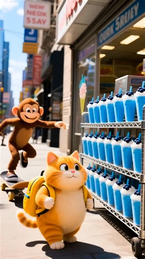 Wonder World Studio on Instagram: "Funny Cat vs Milkshake 😹 | Monkey Copies & Girl Comforts #cartoonforkids . . . 😂 Watch this hilarious moment! A chubby orange cat gets drenched in a milkshake 🥤 and gets extra love and comfort from a sweet girl. Then a curious monkey tries to imitate the cat! 🐒🐱 This funny and cute short is perfect for animal lovers and anyone who wants a good laugh! 😄 👍 LIKE if it made you laugh! 💬 COMMENT your favorite moment! 🔔 Follow for more adorable and funny ani