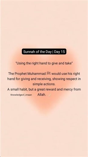 Let’s add small Sunnahs to our daily routine and grow in goodness each day. #ytshorts #shorts