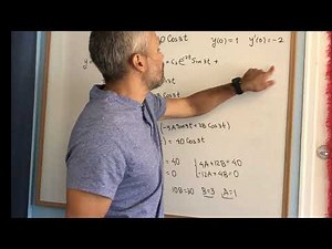 Solving y''+4y+13y=40 cos3t, y(0)=1, y'(0)=-2