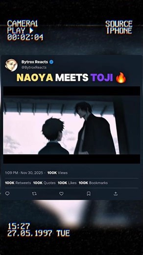 Naoya Meets Toji 🔥 #jujutsukaisen #anime #animeedit #jjk #toji #naoya