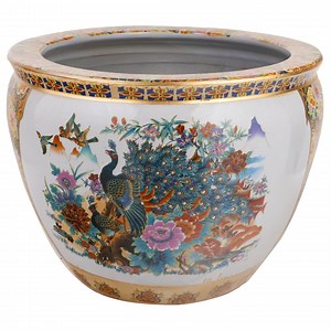 Chinese Porcelain Fishbowl Planter With Satsuma Geisha - Etsy