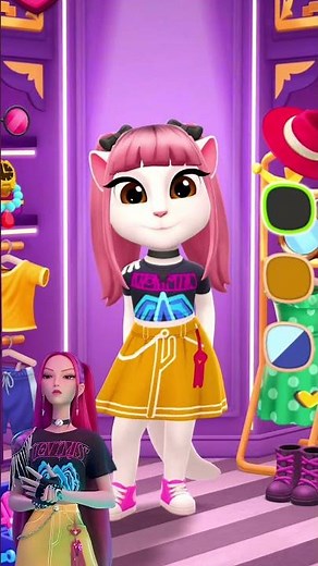 Kpop Demon Hunters Hunterx Mira Inspired Outfit Looks | Creative Dress-Up Fun in My Talking Angela 2