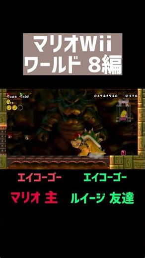 Play Super Mario Wii with a friend in co-op mode, level 8.