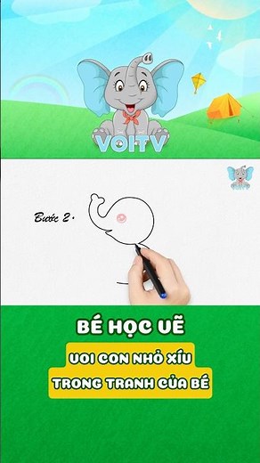 HƯỚNG DẪN VẼ VOI CON ĐƠN GIẢN | BEST CUT 1 - KÊNH VOI TV #voitv #hoihoa #elephants