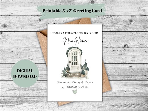 New Home Congratulations Card | 5x7 Canva Editable Template | Housewarming Digital Download Gift Card - Etsy Canada