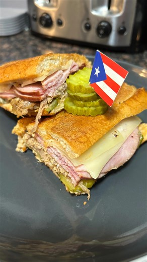 Edgardo Jose Verdejo on Instagram: "Cubano Pernil Sandwich Puerto Rican style 🇵🇷🇨🇺 Ingredients Loaf of bread Puerto Rican Mayoketchup Pickles slices Puerto Rican Pernil Smoked ham slices Swiss cheese Pernil skin ( optional ) By chef Edgardo Jose Verdejo Cuban Inspired. #puertoricoeats #pernil #easytomake #puertorico #comidapuertorriqueña #sándwich #sandwichoftheday #pulledporksandwich #cubansandwich #cubanos"
