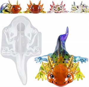 LET'S RESIN Axolotl Mold - 3D Detailed Silicone for Epoxy Crafts, Gifts & Home Decor