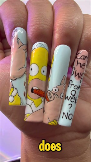 Simpsons “Spider Pig” Themed nails 🐽🐖 What’s your favorite scene from The Simpsons? Ig:NogicNails