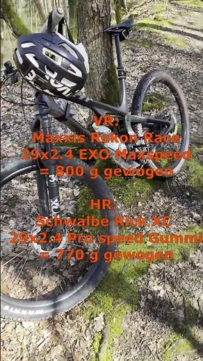 Extremely fast XC MTB tire combination: 29x2.4 Schwalbe Rick XC with Maxxis Rekon Race MTB tires