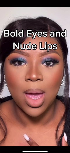 Blue Smokey Eye Makeup Tutorial for Black Women