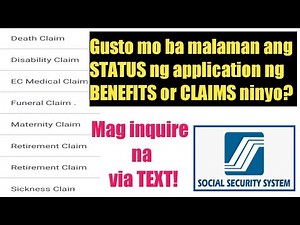 How to check SSS BENEFITS STATUS or CLAIMS STATUS through TEXT?