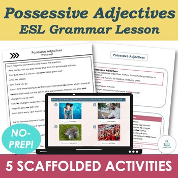 Possessive Adjectives - Adult ESL ELL A2 Grammar Lesson, Worksheets, Activities