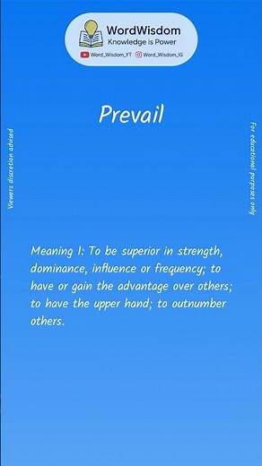 What does "Prevail" mean? | English vocabulary shorts | #prevail #wordwisdom