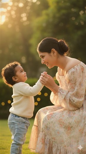 your Krishna 💕 on Instagram: "नजर ना लगे 🧿✨ . . . . . #trendingreels #explorepage✨ #babyboy #reachmore less Create a cinematic ultra HD realistic full body portrait of image high-quality, realistic photo of a beautiful Indian mother and her toddler child sharing a tender moment. The mother is wearing a floral shoulder top with her hair in a bun. The child is wearing a cream sweater and denim overalls. Child is 2years old baby boy used this reference image use the same to same face features wit