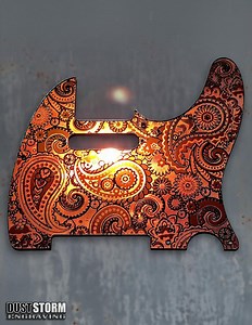 Paisley Telecaster Pickguard: Engraved Golden Copper Acrylic Mirror, 8 Hole, Standard/humbucker Cut - Etsy