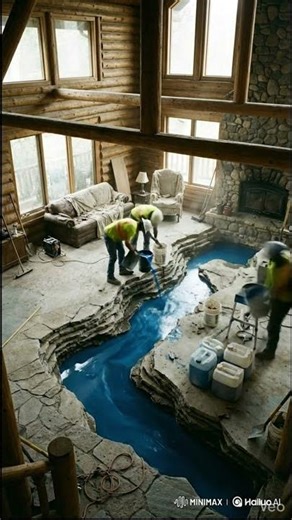 Luxury Epoxy River Floor Inside a Wooden Cabin🤯